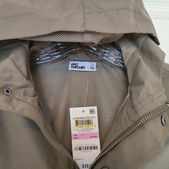 Epic Threads Layering Shell Hooded Windbreaker Jacket - Picture 9 of 9